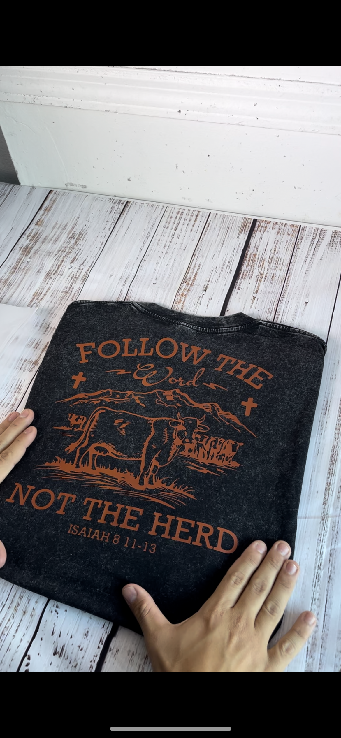 ISAIAH 8:11-13 ACID WASH OVERSIZED T - BLACK