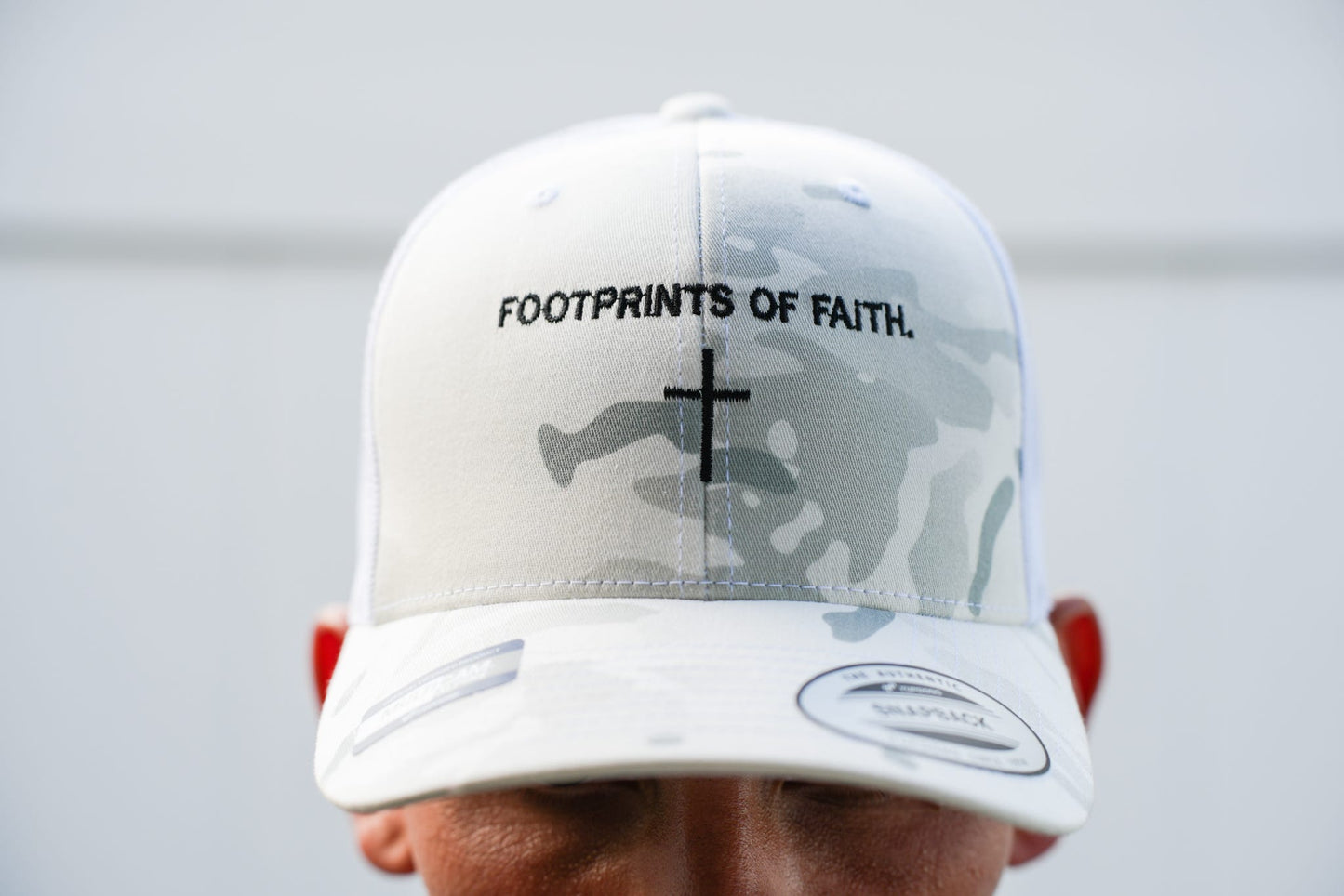 FOOTPRINTS OF FAITH SNAPBACK - WHITE CAMO