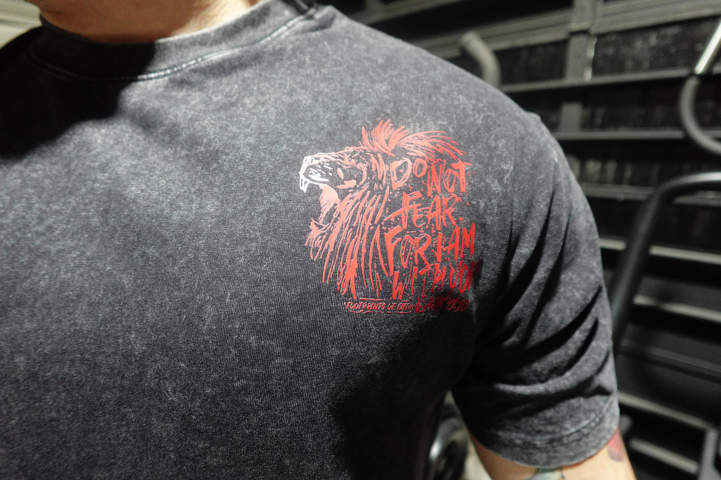 ISAIAH 41:10 OVERSIZED T-SHIRT - ACID WASH BLACK