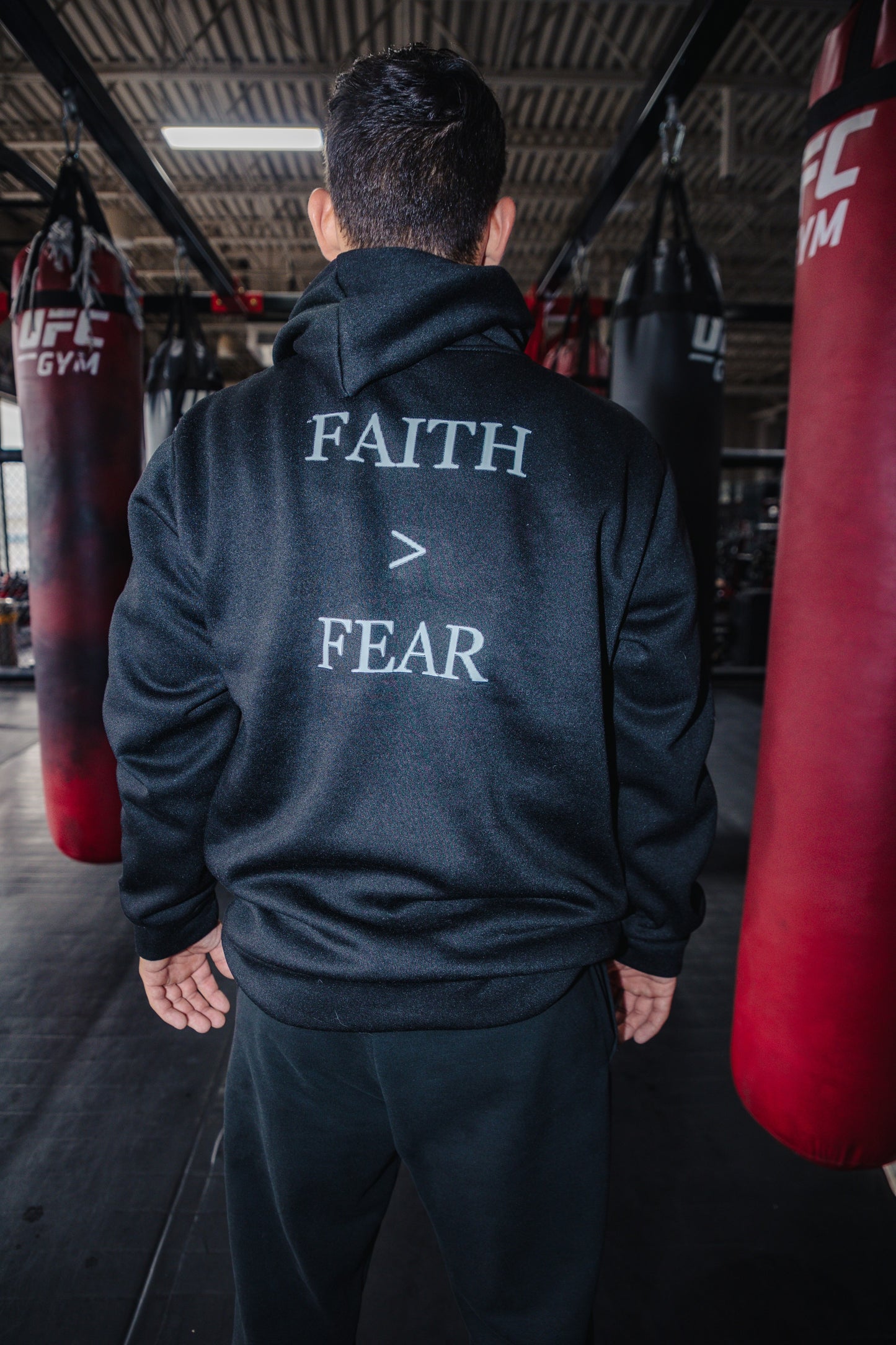 FAITH > FEAR DRI FIT HOODIE