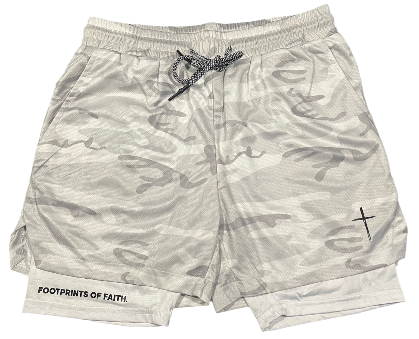 COMPRESSION SHORTS - WHITE CAMO