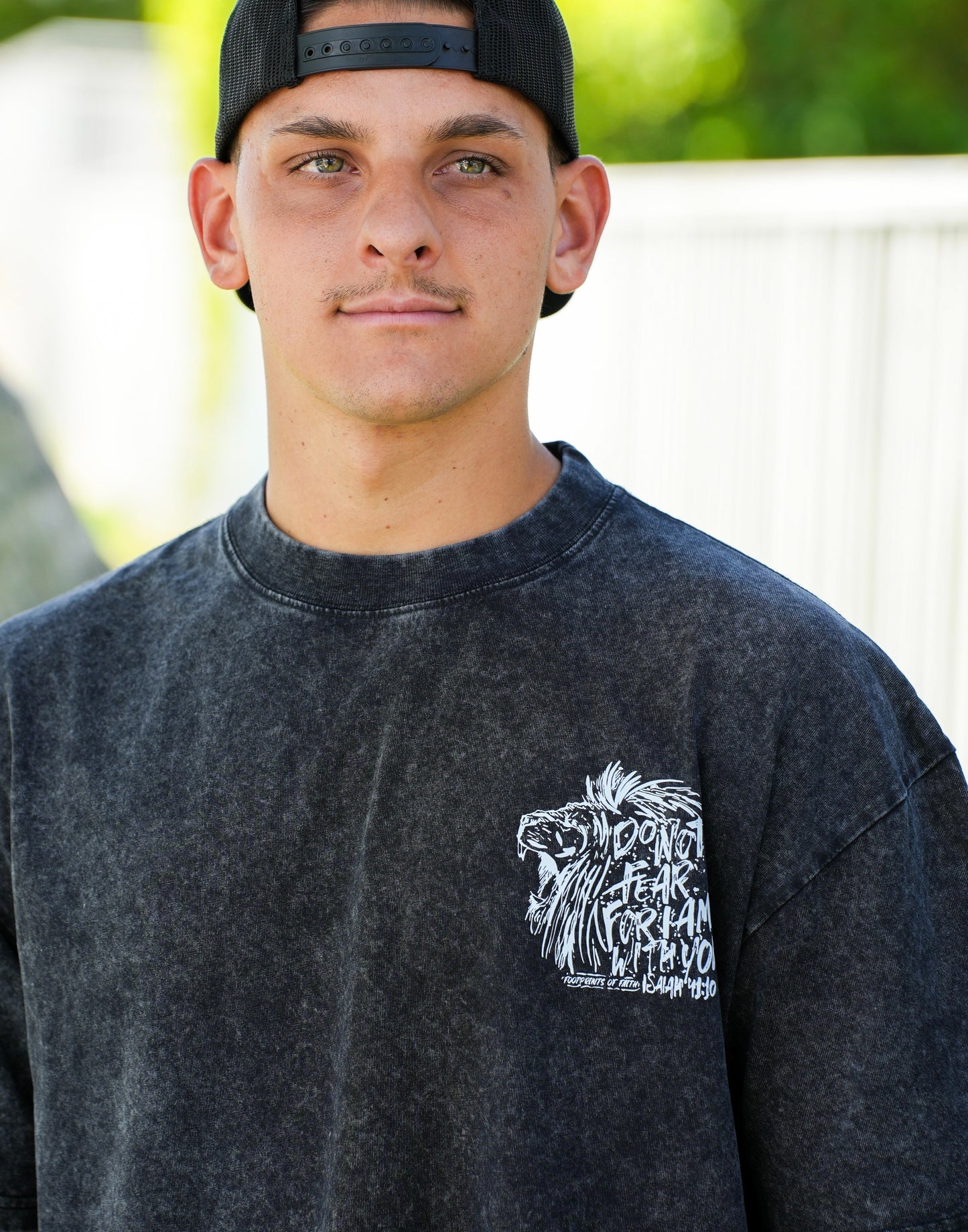 ISAIAH 41:10 ACID WASH OVERSIZED T - Black