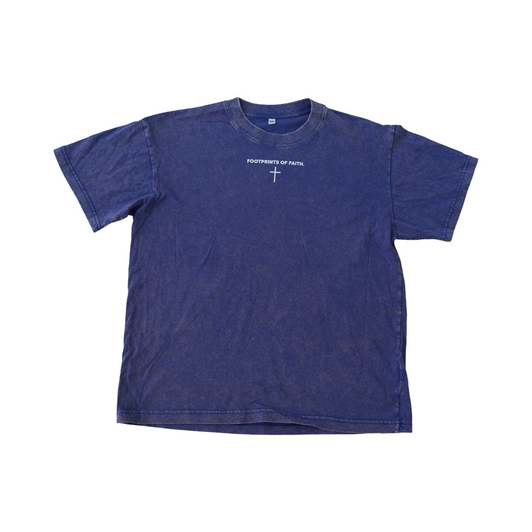 GODS'S PLAN ACID WASH T-SHIRT - BLUE
