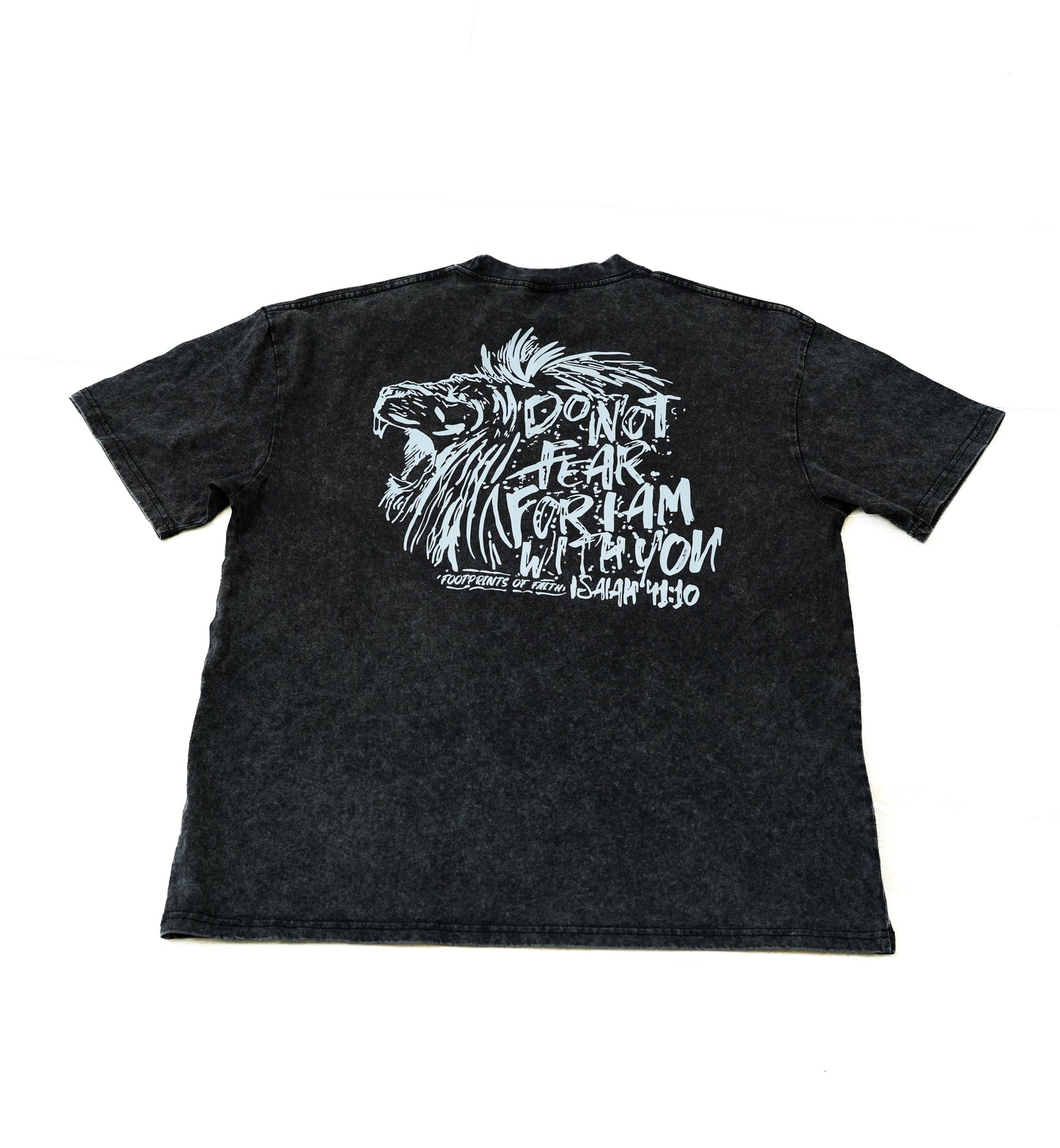 ISAIAH 41:10 ACID WASH OVERSIZED T - Black