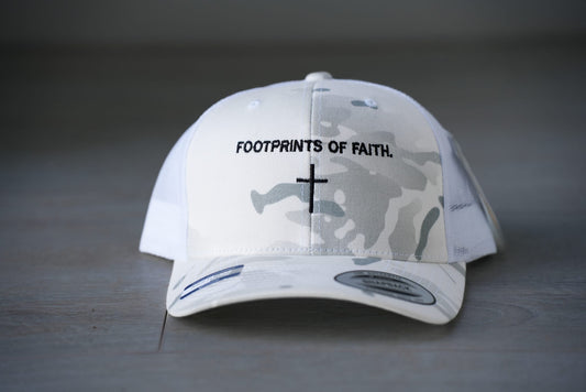 FOOTPRINTS OF FAITH SNAPBACK - WHITE CAMO