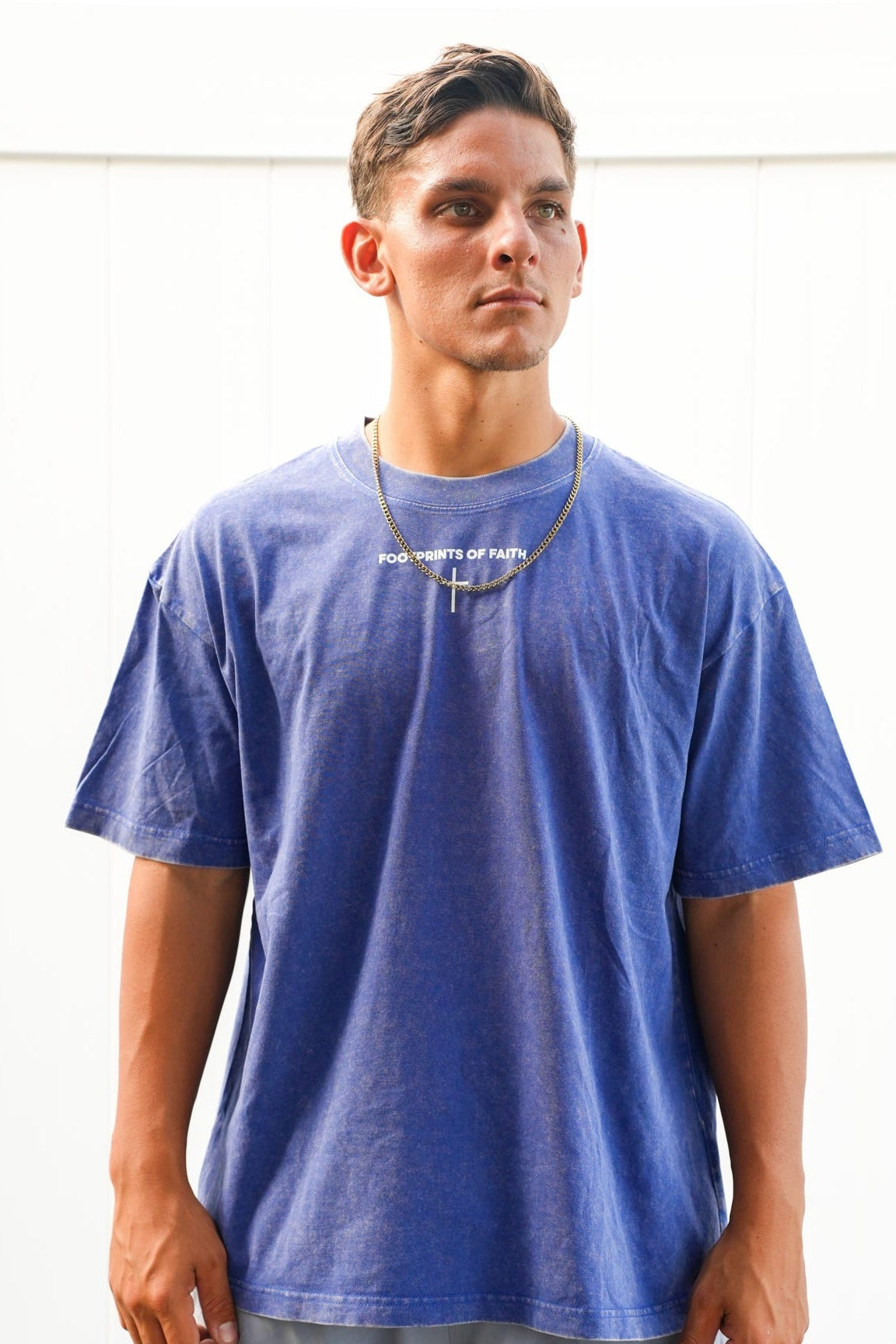 Heaven Sent Acid Wash Tee - Blue