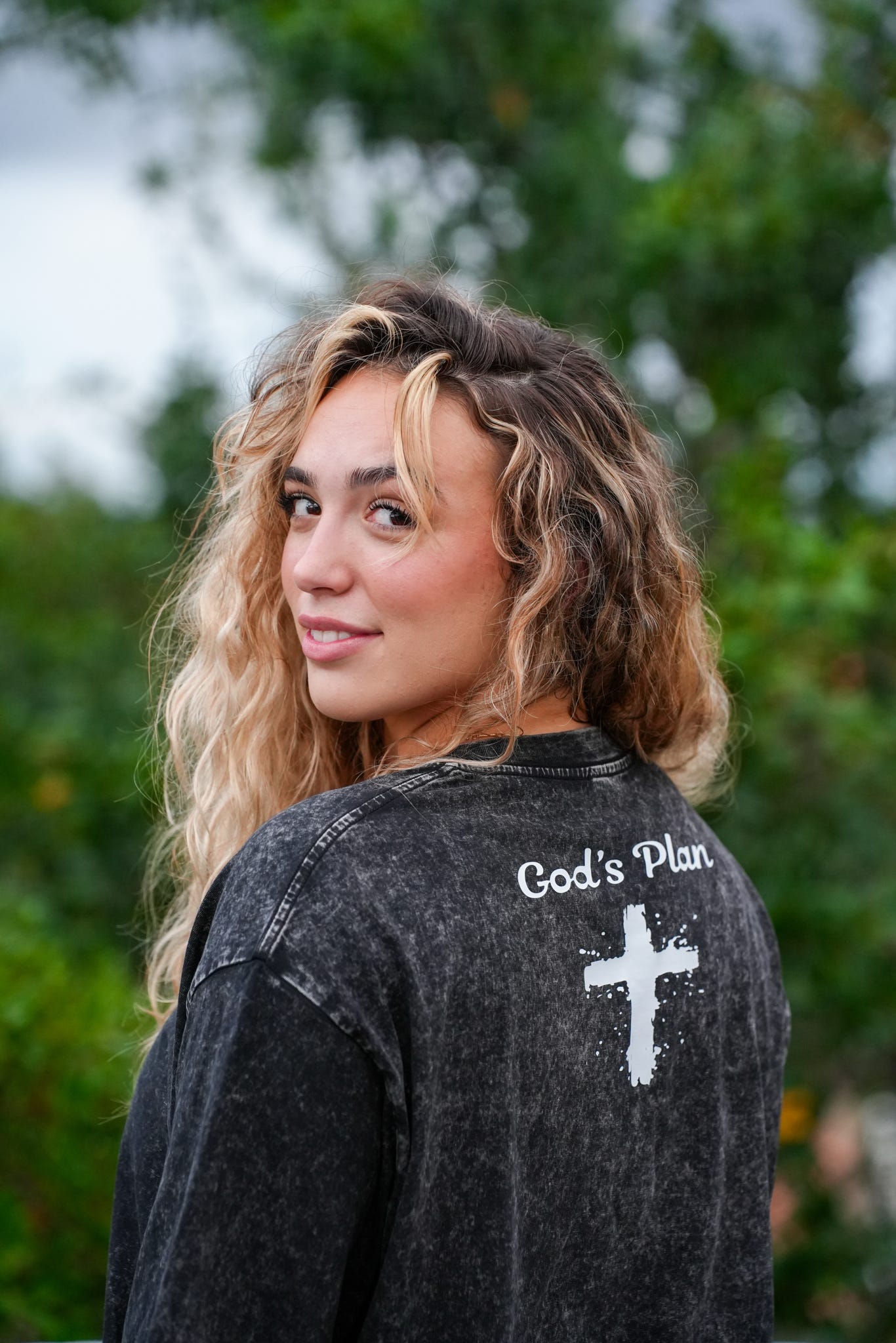 GOD'S PLAN ACID WASH OVERSIZED T - BLACK