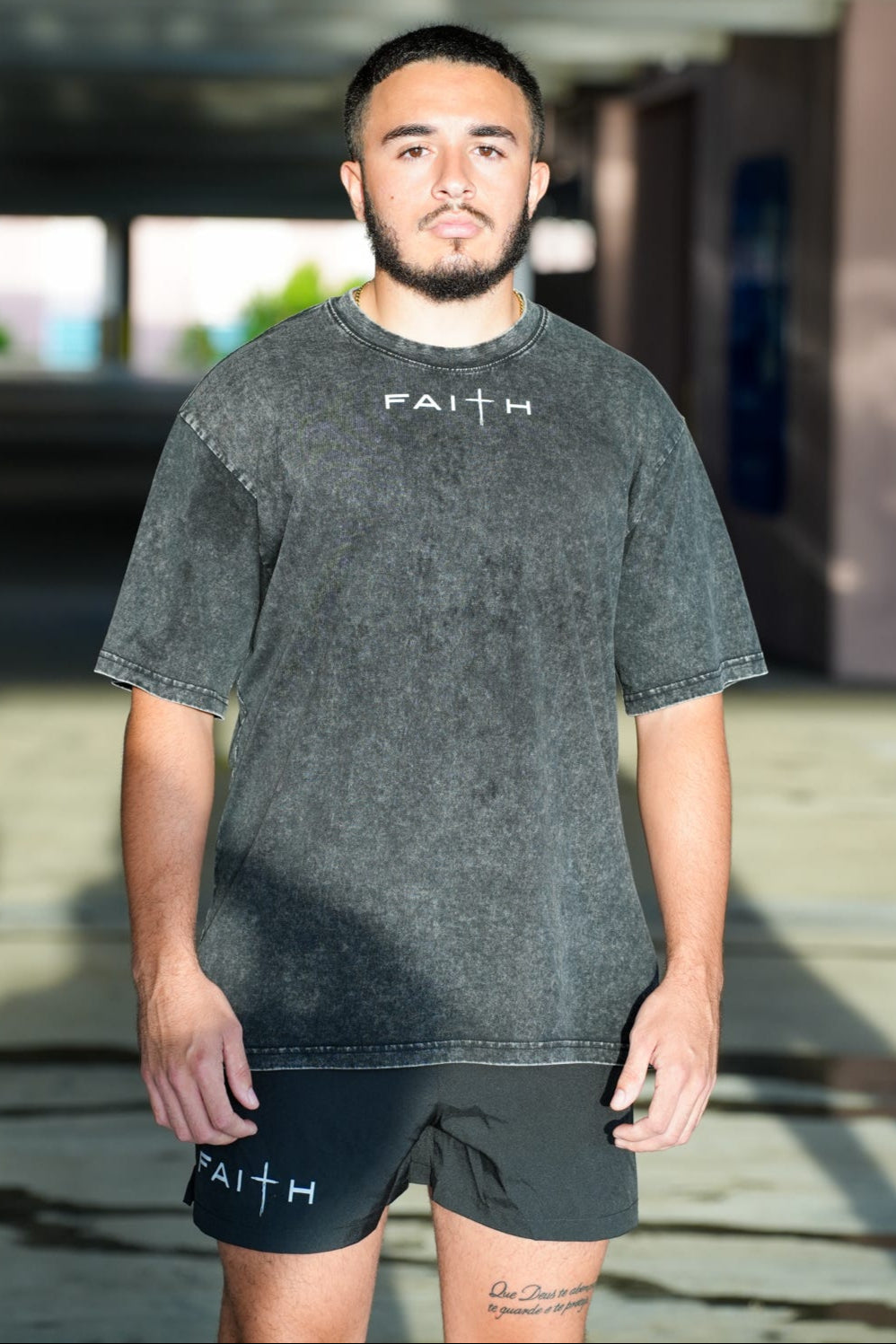 Faith Infused Acid Wash Tee