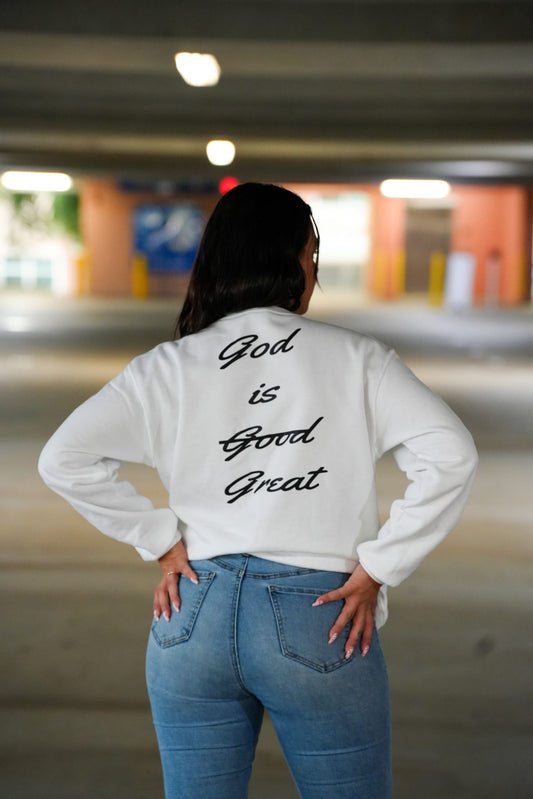 GOD IS GREAT CREWNECK - WHITE