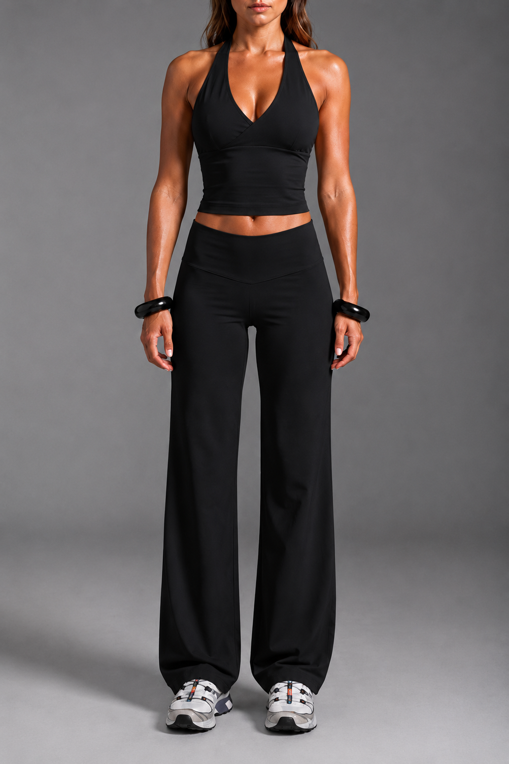 LEGGINGS + TOP IN HIS NAME SET - BLACK