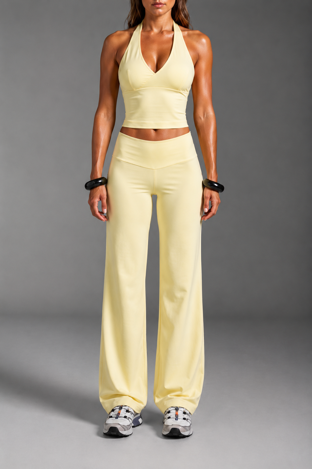 LEGGINGS + TOP IN HIS NAME SET - BUTTER YELLOW