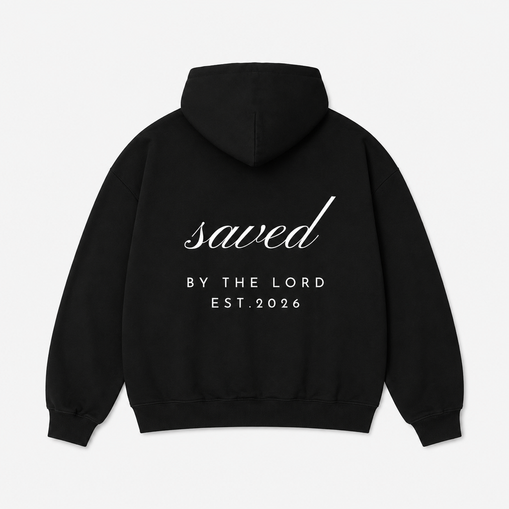 "SAVED" FLEECE ZIP UP + SWEATS SET - BLACK