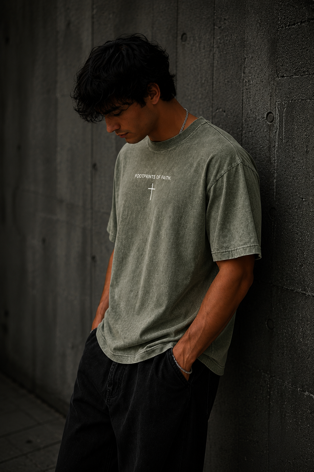 ACID WASH T - OLIVE