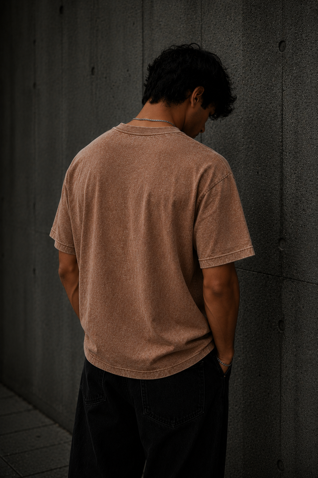 Acid Wash Tee - Brown