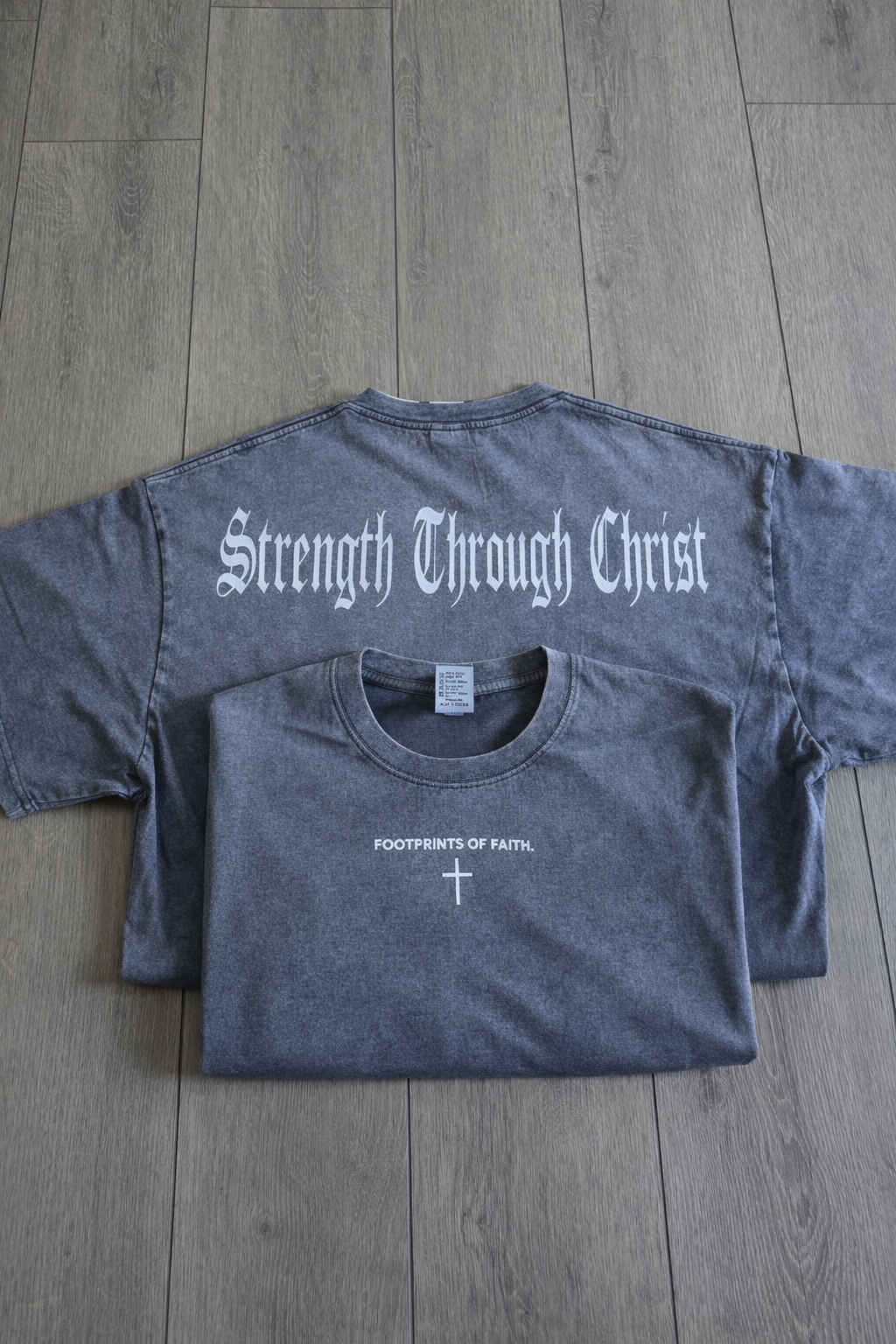 Strength Through Christ Tee - Grey