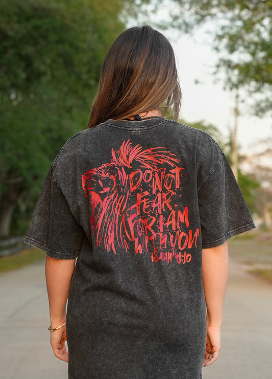 ISAIAH 41:10 ACID WASH OVERSIZED T - BLACK