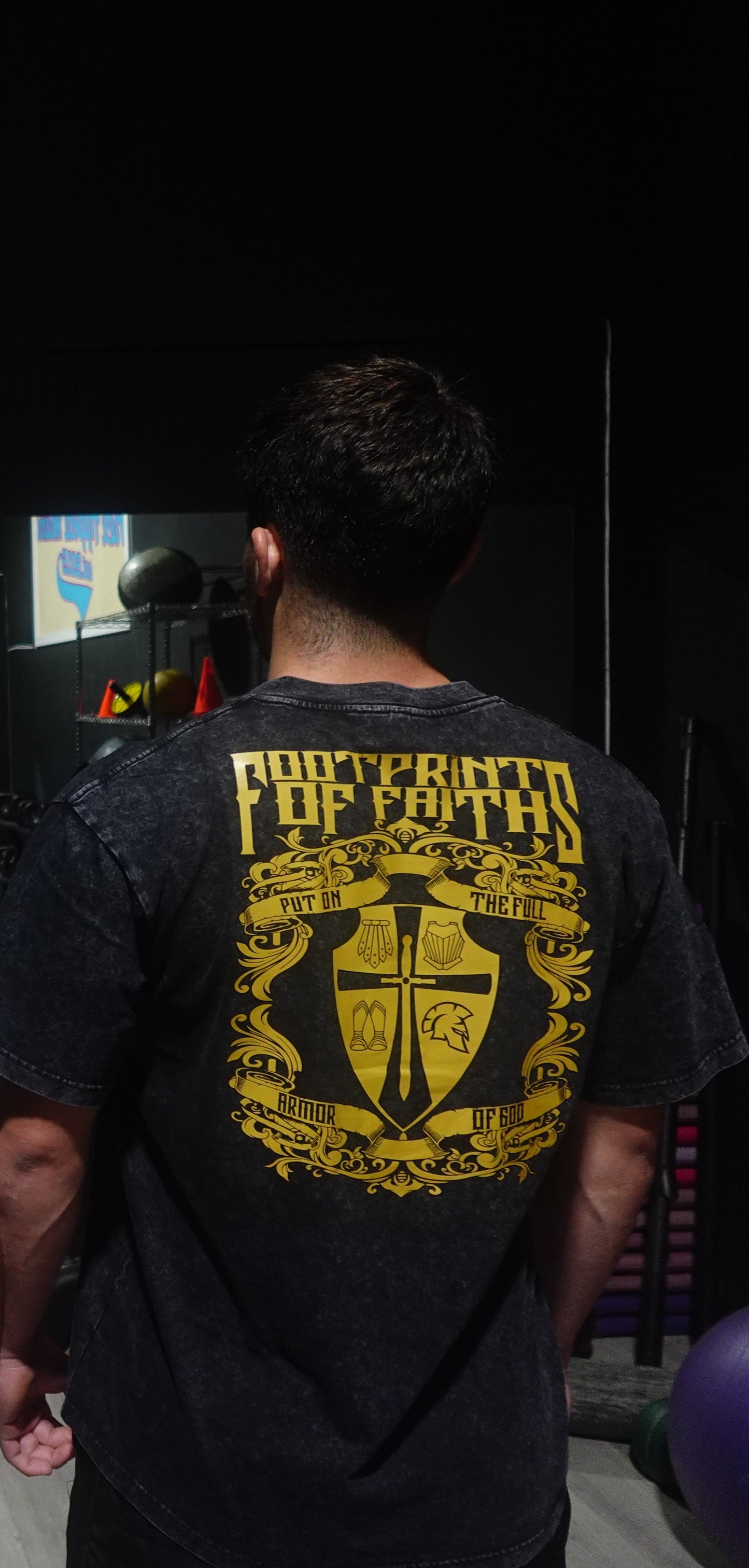 ARMOR OF GOD OVERSIZED T-SHIRT - ACID WASH BLACK