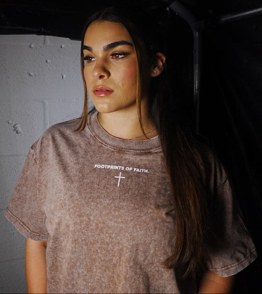 ACID WASH OVERSIZED T - BROWN (25% OFF)