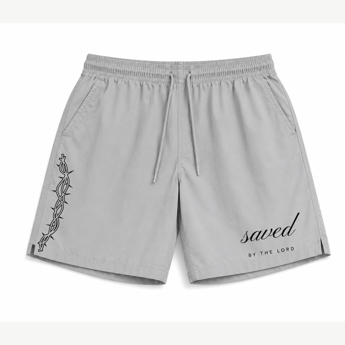 "SAVED" NYLON CASUAL SHORTS - GREY