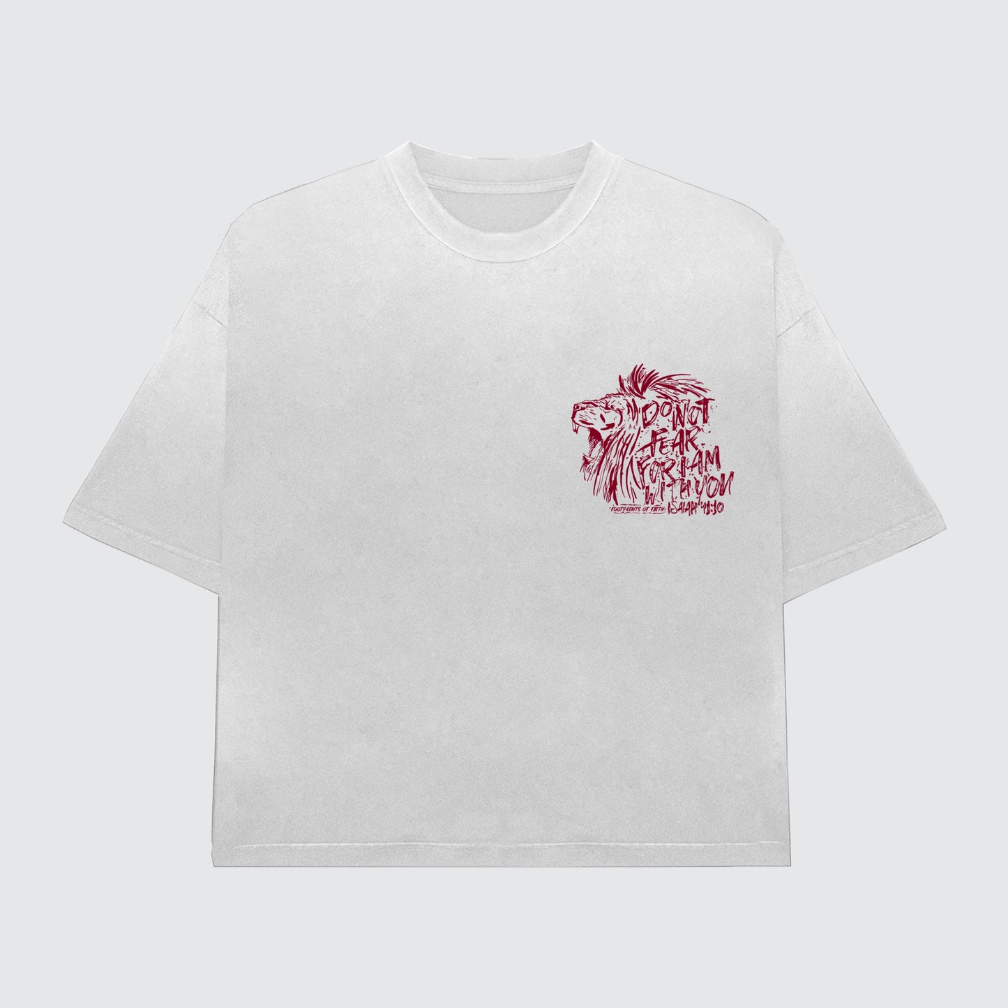 ISAIAH 41:10 ACID WASH OVERSIZED T - White