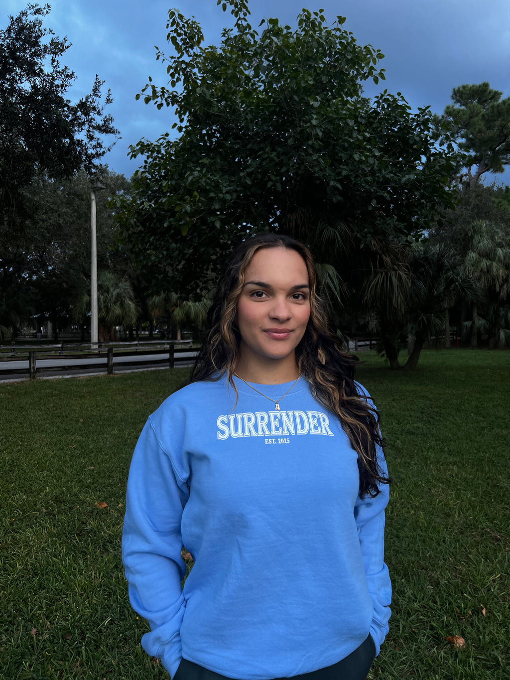 SURRENDER CREWNECK - CAROLINA BLUE