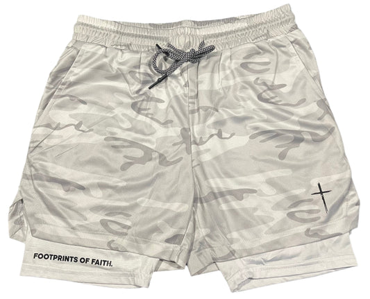 COMPRESSION SHORTS - WHITE CAMO