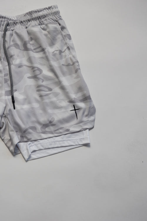 COMPRESSION SHORTS - WHITE CAMO