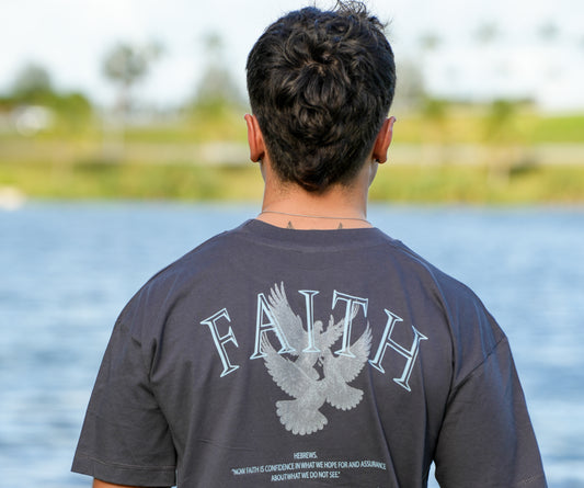 Built By Faith Relaxed T - CEMENT GREY