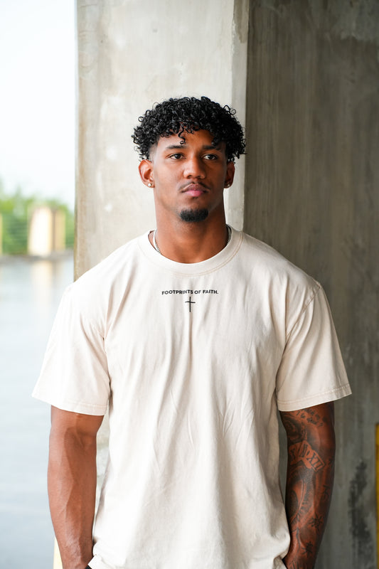 ACID WASH OVERSIZED T - TAN