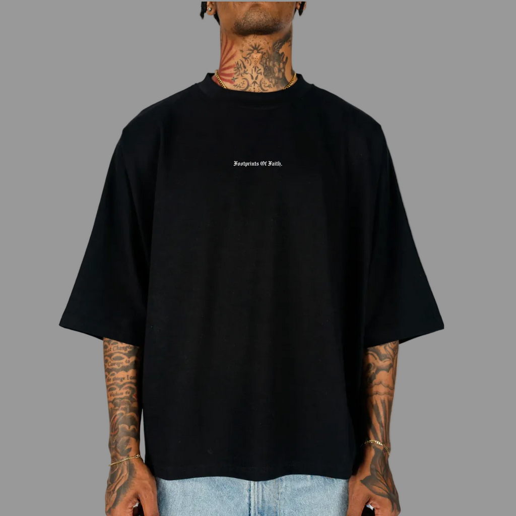 ''SAVED'' BY THE LORD BOXY TEE - BLACK