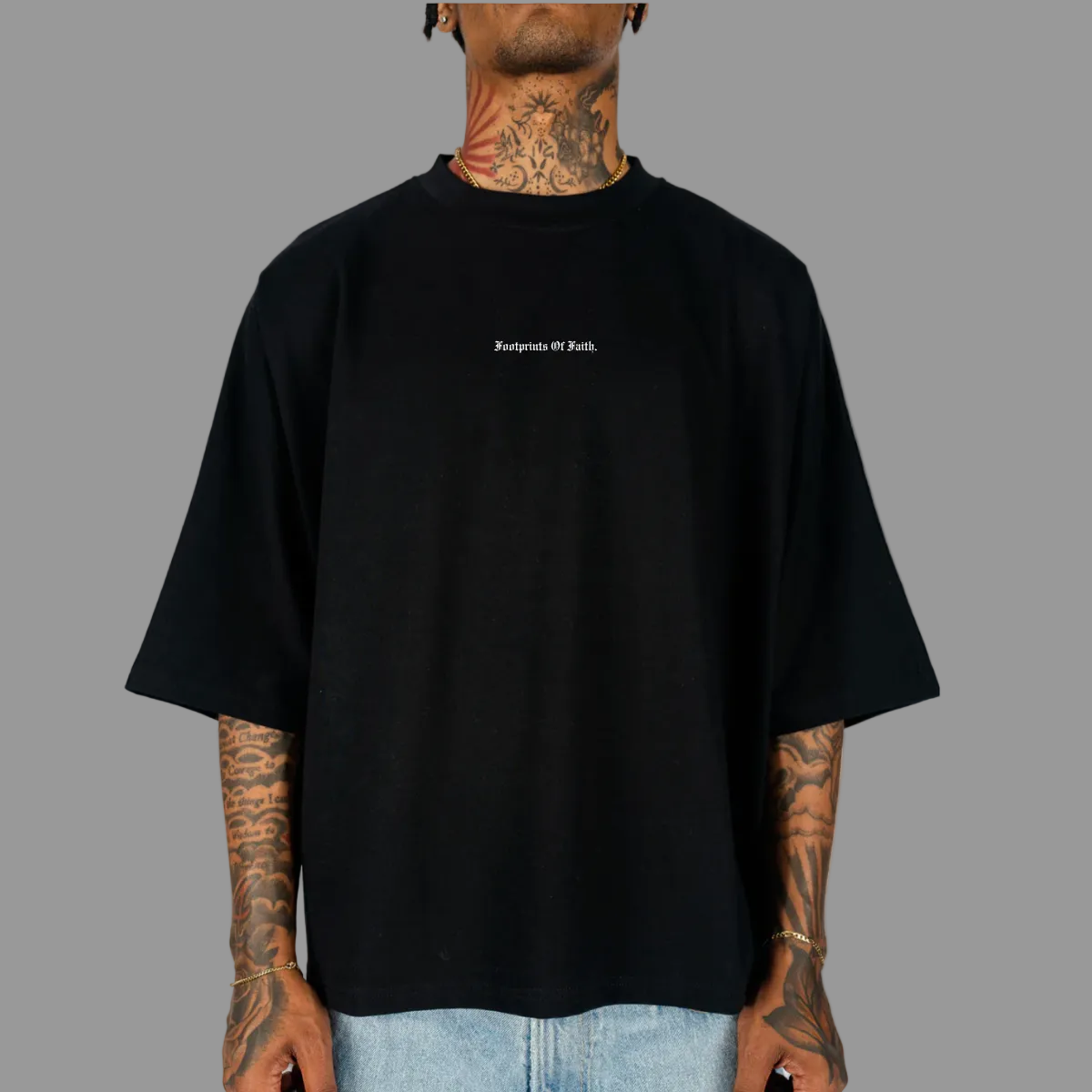 ''SAVED'' BY THE LORD BOXY TEE - BLACK
