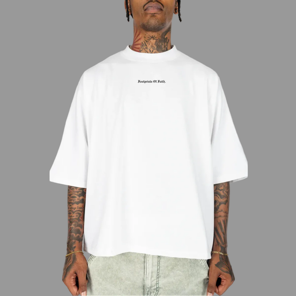 ''SAVED'' BY THE LORD BOXY TEE - WHITE