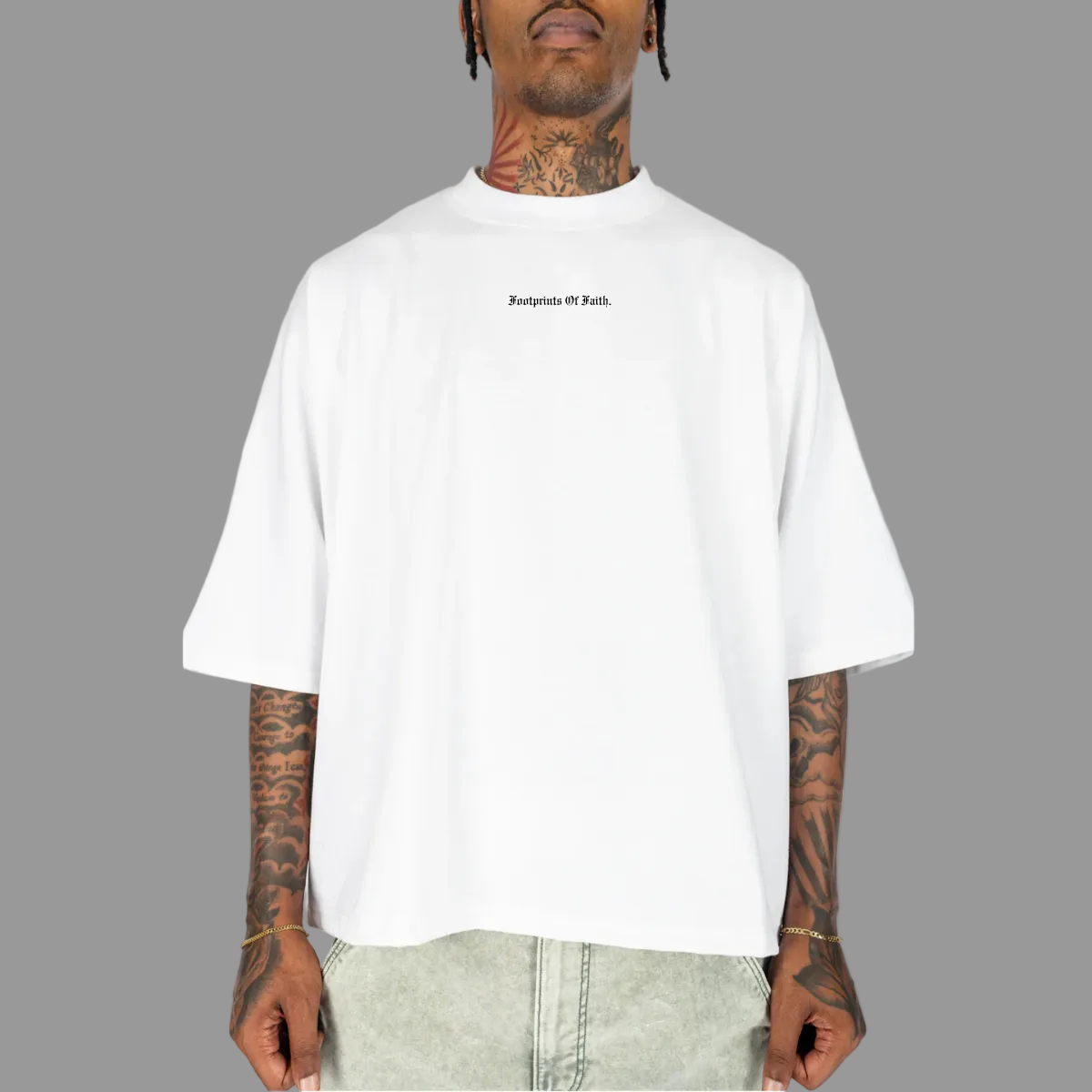 ''SAVED'' BY THE LORD BOXY TEE - WHITE